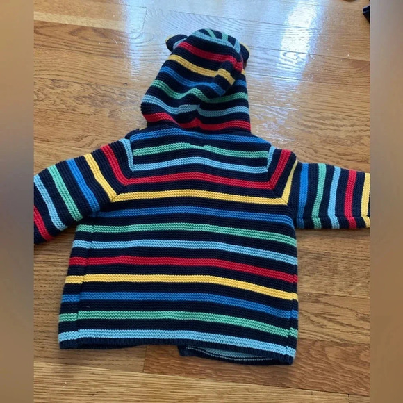 Baby Gap Colorful Stripe 100% Cotton Button Down Sweater with Hood 6-12 Mths - Picture 6 of 6